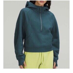 Lululemon Scuba Oversized Half-Zip Hoodie -  Green Jasper -‎  XS/S